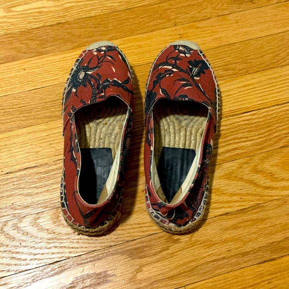 Isabel Marant Étoiles Red Patterned Espadrilles Size 7 - Picture 1 of 5